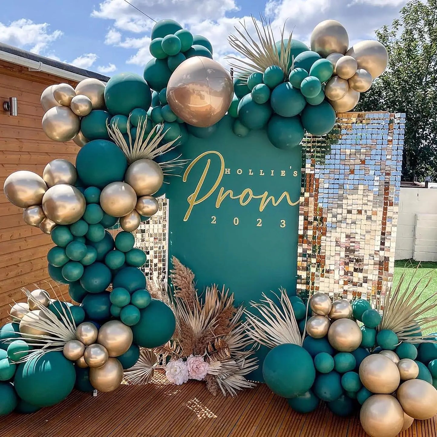 104pcs,Green Gold Balloon Garland.Metallic Gold Balloons For Birthday