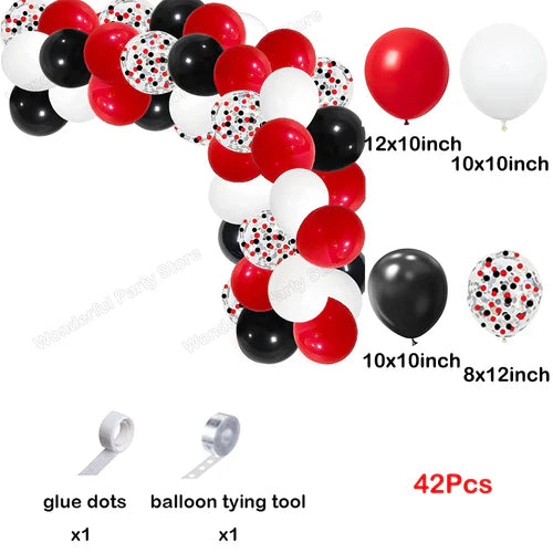 Red Balloon Garland Arch Kit Black Red Confetti Balloons Wedding