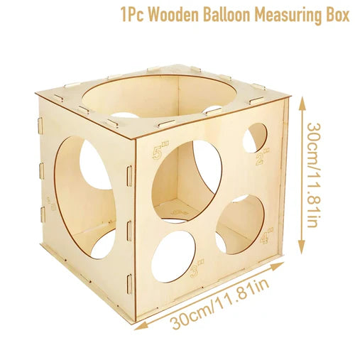 30cm Wood Balloon Sizer Cube Box Balloons Measuring box For Birthday