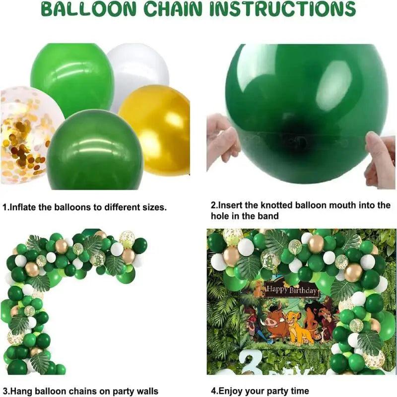 108Pcs Lion King Balloons Arch Garland Kit Latex Balloons Supplies The