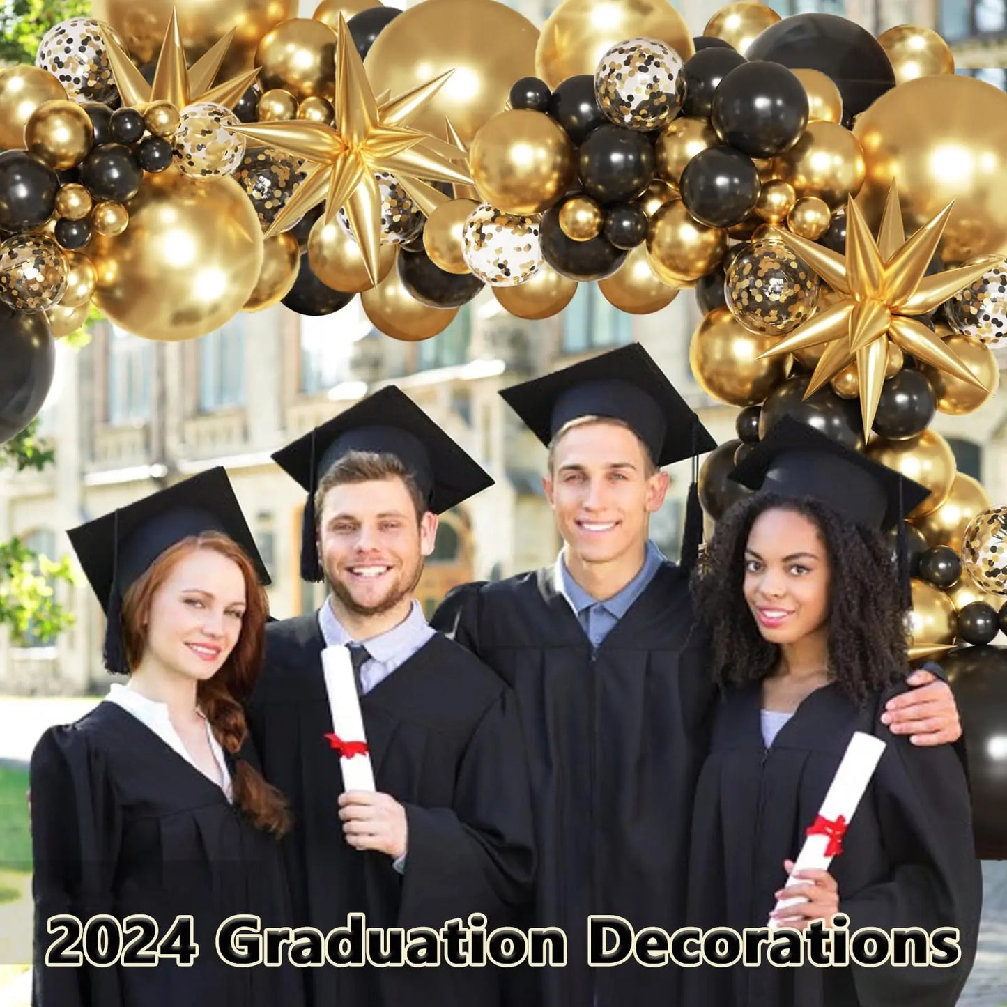 137pcs Black and Gold Balloons Garland Arch Kit, for Birthday Party