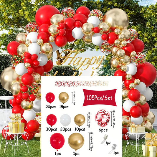 105pcs/Set Red & Gold Balloon Garland Arch Kit for