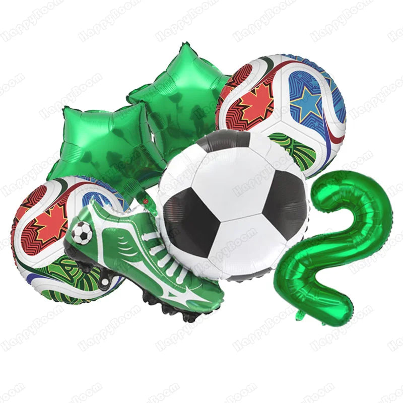 6pcs Soccer Balloon Kit Football Birthday Decors for Boy Soccer Theme Party Supplies Soccer Football Party Balloon Kids Toy Gift