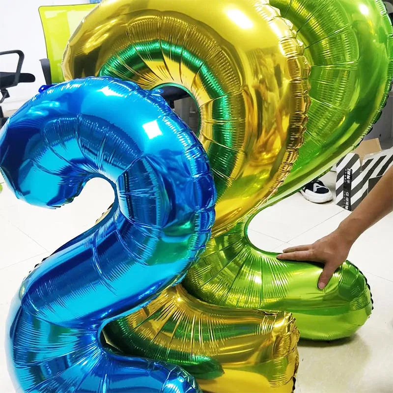 Number 40 Balloon 40 Digit Balloon Forty Blue Figure Green Globe 40th Birthday Big Large Red Rose Golden Black Colorful 32inch