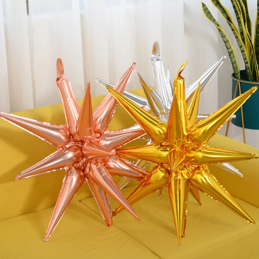 3/5/7pcs 22-inch Explosion Star Balloon Gold Pink Aluminum Foil Balloons Birthday Wedding Party Decorations Baby Shower Supplies