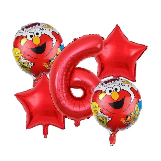Cute S&Sesames Street Birthday Party Decorations Moster Theme Tableware Cake Topper Balloon Party Favors Kids Baby Shower Decor