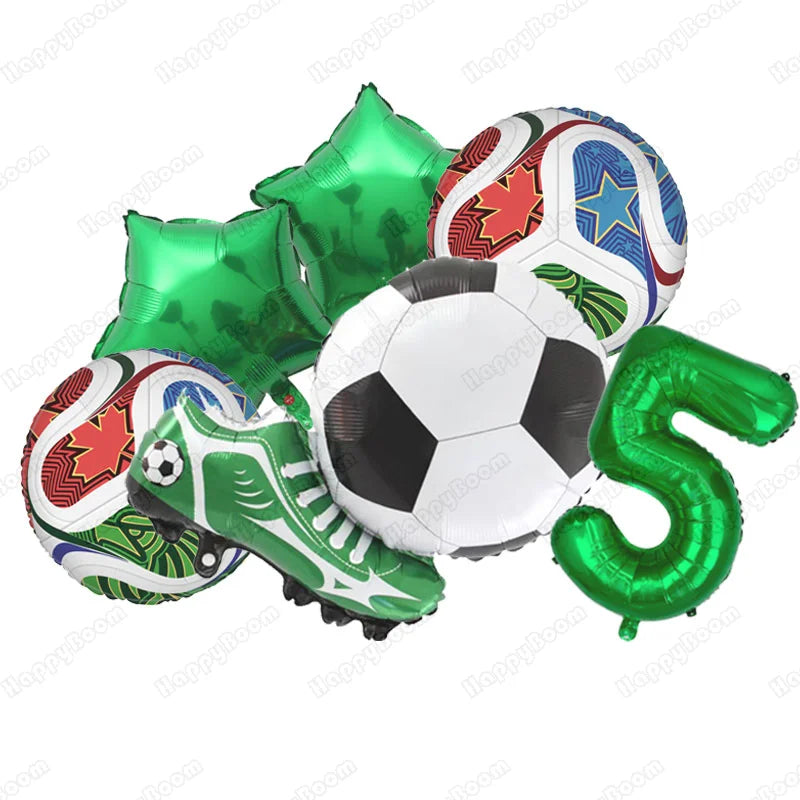 6pcs Soccer Balloon Kit Football Birthday Decors for Boy Soccer Theme Party Supplies Soccer Football Party Balloon Kids Toy Gift