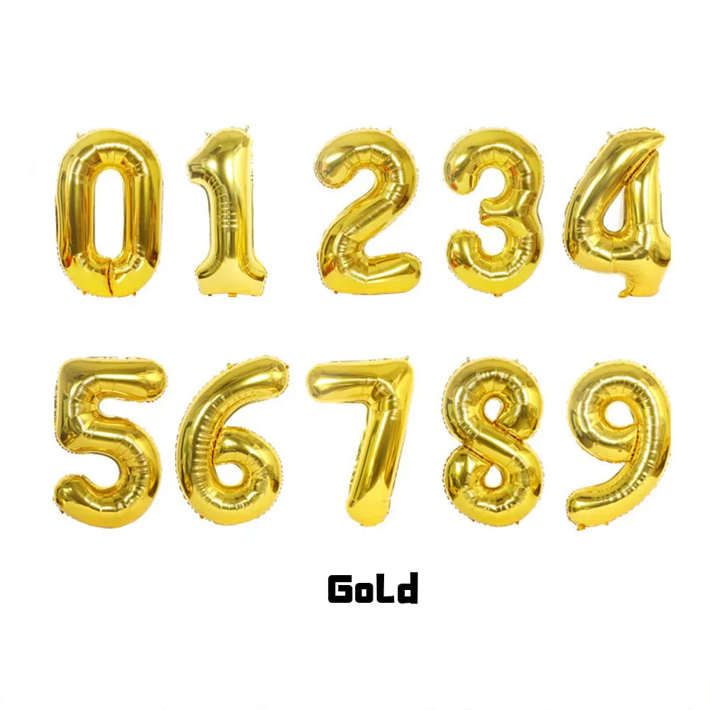 1Pcs Cream Number Birthday Balloons 32/40inch White Brown Caramel Beige Large Number Foil Balloon for Birthday Anniversary Decor