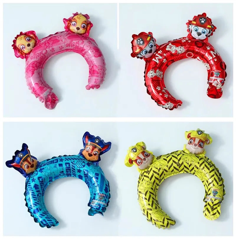 16Pcs Paw Patrol Ear Hair Accessories Balloon Baby Shower Children's Toys Birthday Party Decoration Gift Air Globos