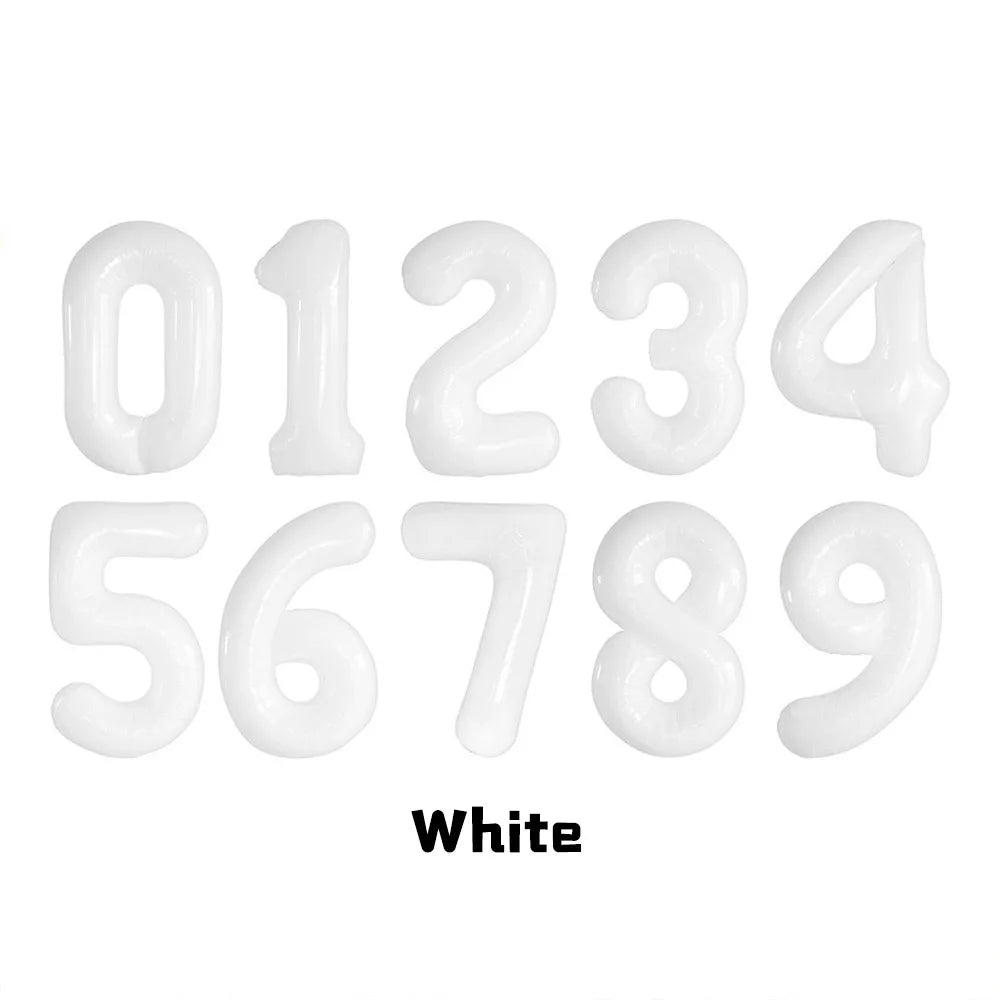 1Pcs Cream Number Birthday Balloons 32/40inch White Brown Caramel Beige Large Number Foil Balloon for Birthday Anniversary Decor