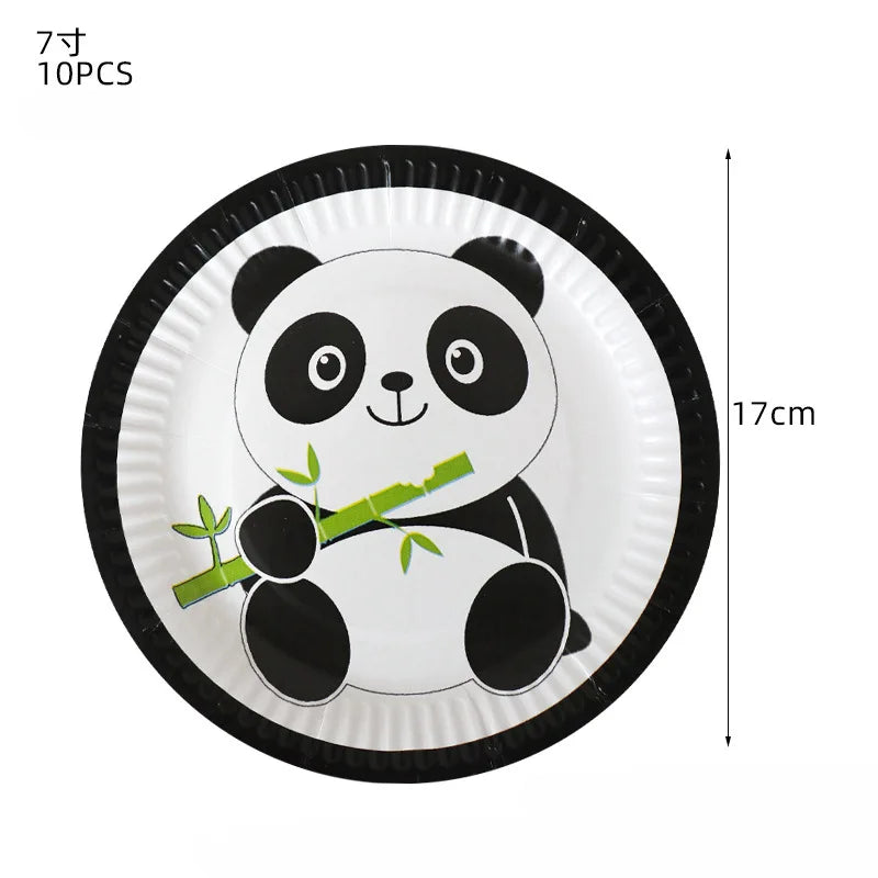 Cartoon Panda Animal Green 32inch Foil Number Balloon Set Children Birthday Party DIY Decoration Baby Shower Kids Animal Balloon