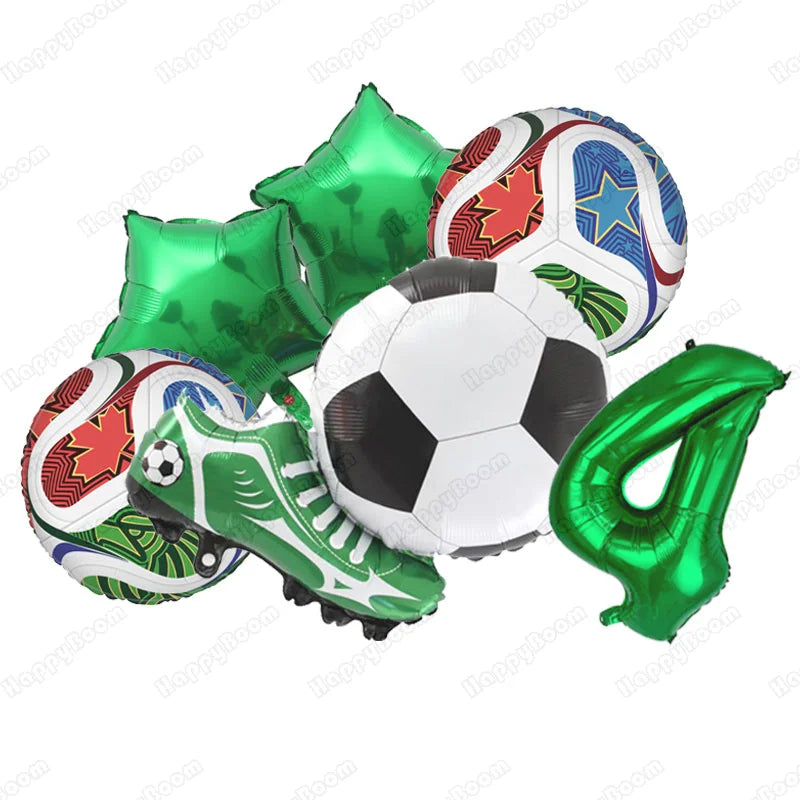 6pcs Soccer Balloon Kit Football Birthday Decors for Boy Soccer Theme Party Supplies Soccer Football Party Balloon Kids Toy Gift
