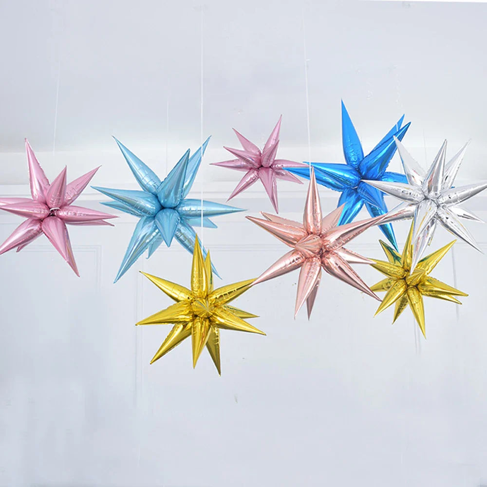 3/5/7pcs 22-inch Explosion Star Balloon Gold Pink Aluminum Foil Balloons Birthday Wedding Party Decorations Baby Shower Supplies