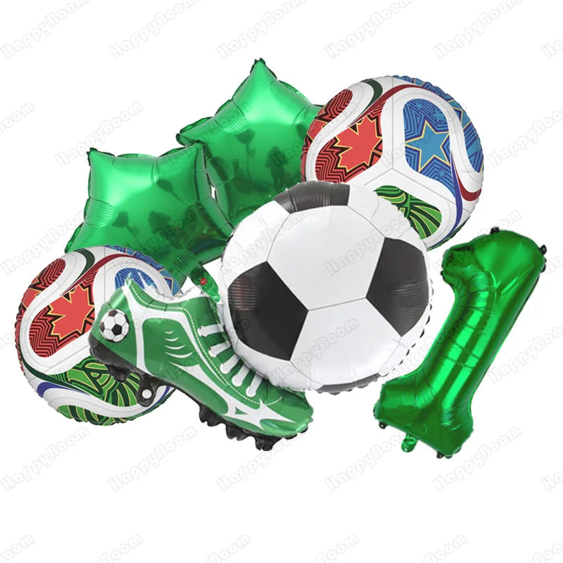 6pcs Soccer Balloon Kit Football Birthday Decors for Boy Soccer Theme Party Supplies Soccer Football Party Balloon Kids Toy Gift