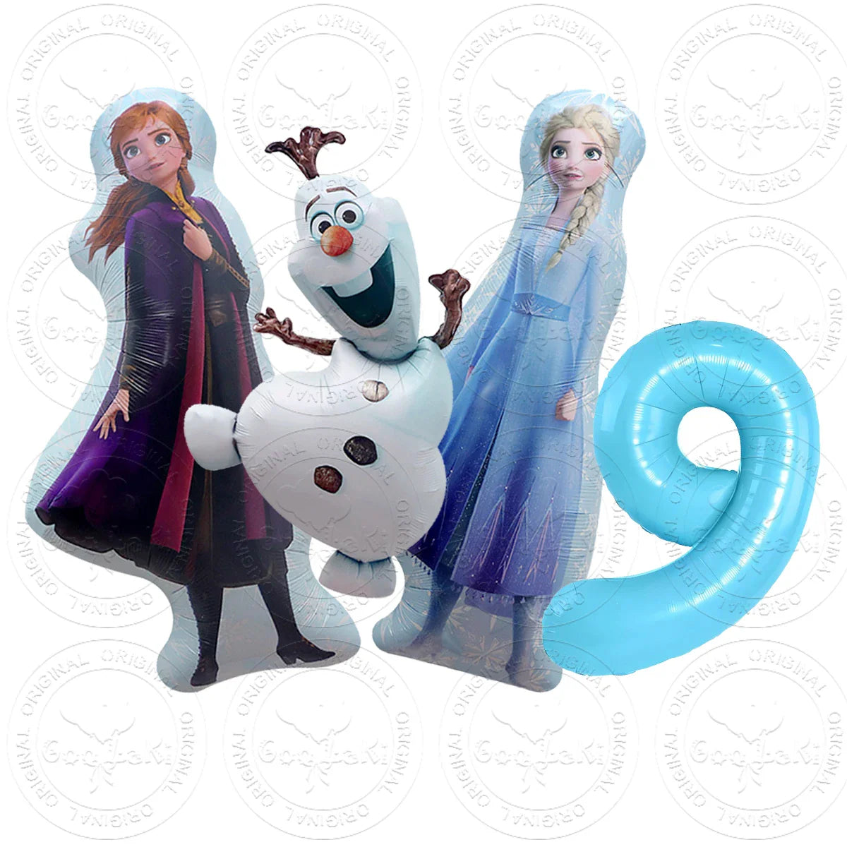 Frozen Queen Theme Foil Balloon Set 32inch Blue Number Foil Balloon Elsa Anna Olaf Balloon Baby Shower Birthday Party Decoration