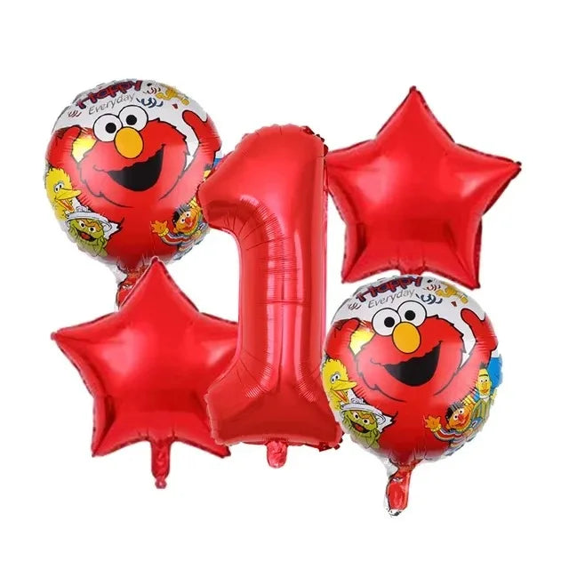 Cute S&Sesames Street Birthday Party Decorations Moster Theme Tableware Cake Topper Balloon Party Favors Kids Baby Shower Decor