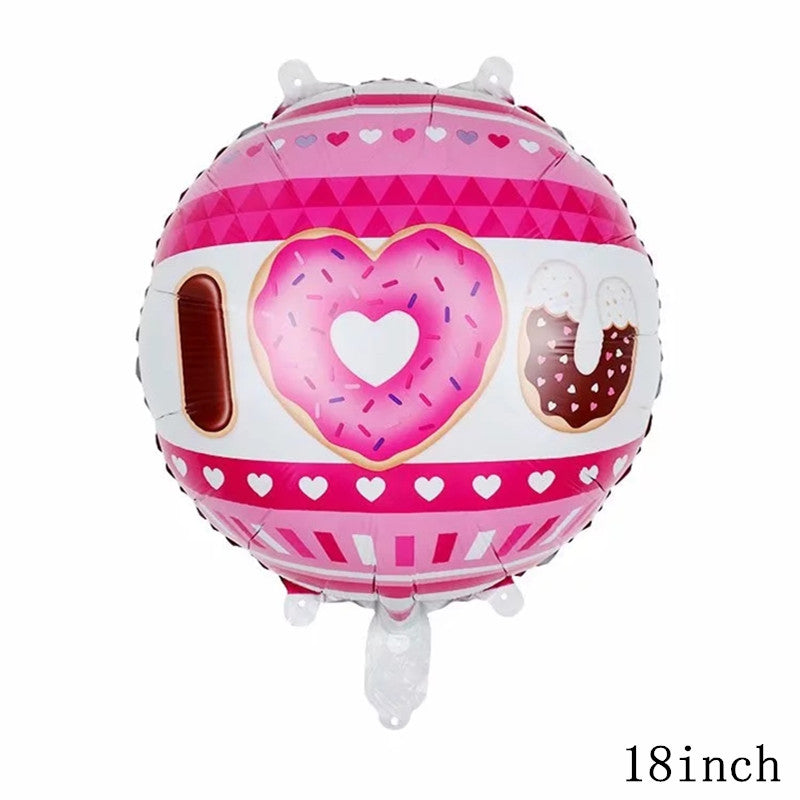 32Inch Donut globos Foil Balloon Fruit Ice Cream Helium Balloon