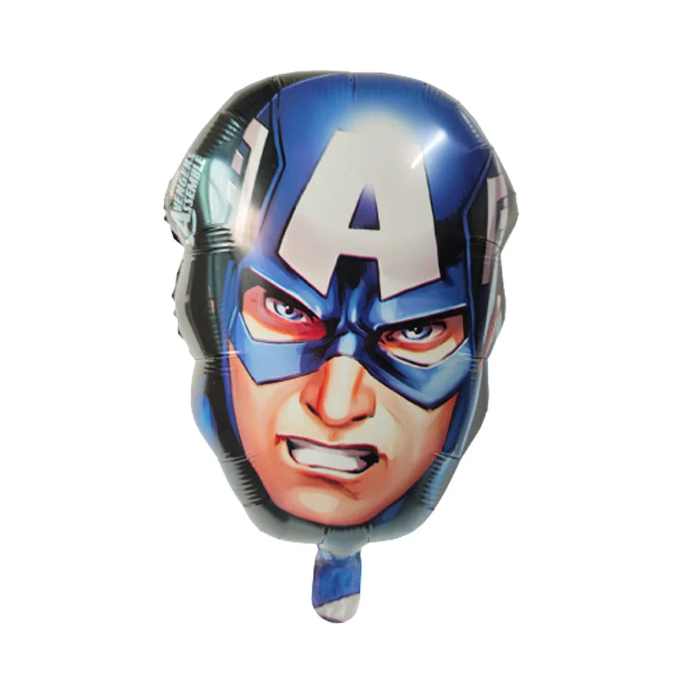 20/50Pcs Cartoon Hero Head Foil Balloons Birthday Party Decoration Iron Man Captain America Spider Man Hulk Balloon Set Supplies