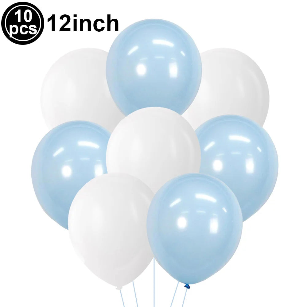 Blue Bow Birthday Party Decor Girl's Bow Birthday Decor Blue Bow Balloons Banner Garland Cake Toppers Bow Themed Party Decor