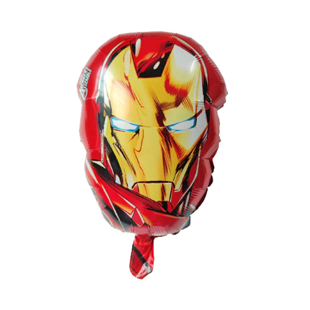20/50Pcs Cartoon Hero Head Foil Balloons Birthday Party Decoration Iron Man Captain America Spider Man Hulk Balloon Set Supplies