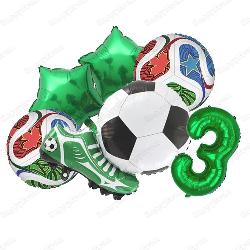 6pcs Soccer Balloon Kit Football Birthday Decors for Boy Soccer Theme Party Supplies Soccer Football Party Balloon Kids Toy Gift