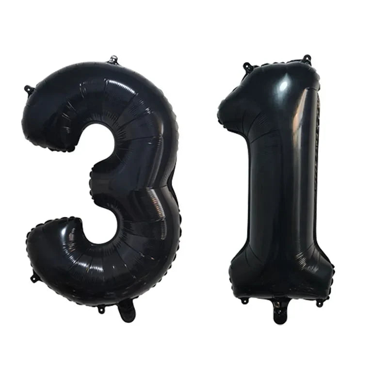 2Pcs 32 Inch Gold Silver Black Blue Pink Helium Foil Number Balloon 28 29 30 31 32 33 Happy Birthday Party Decoration Supplies
