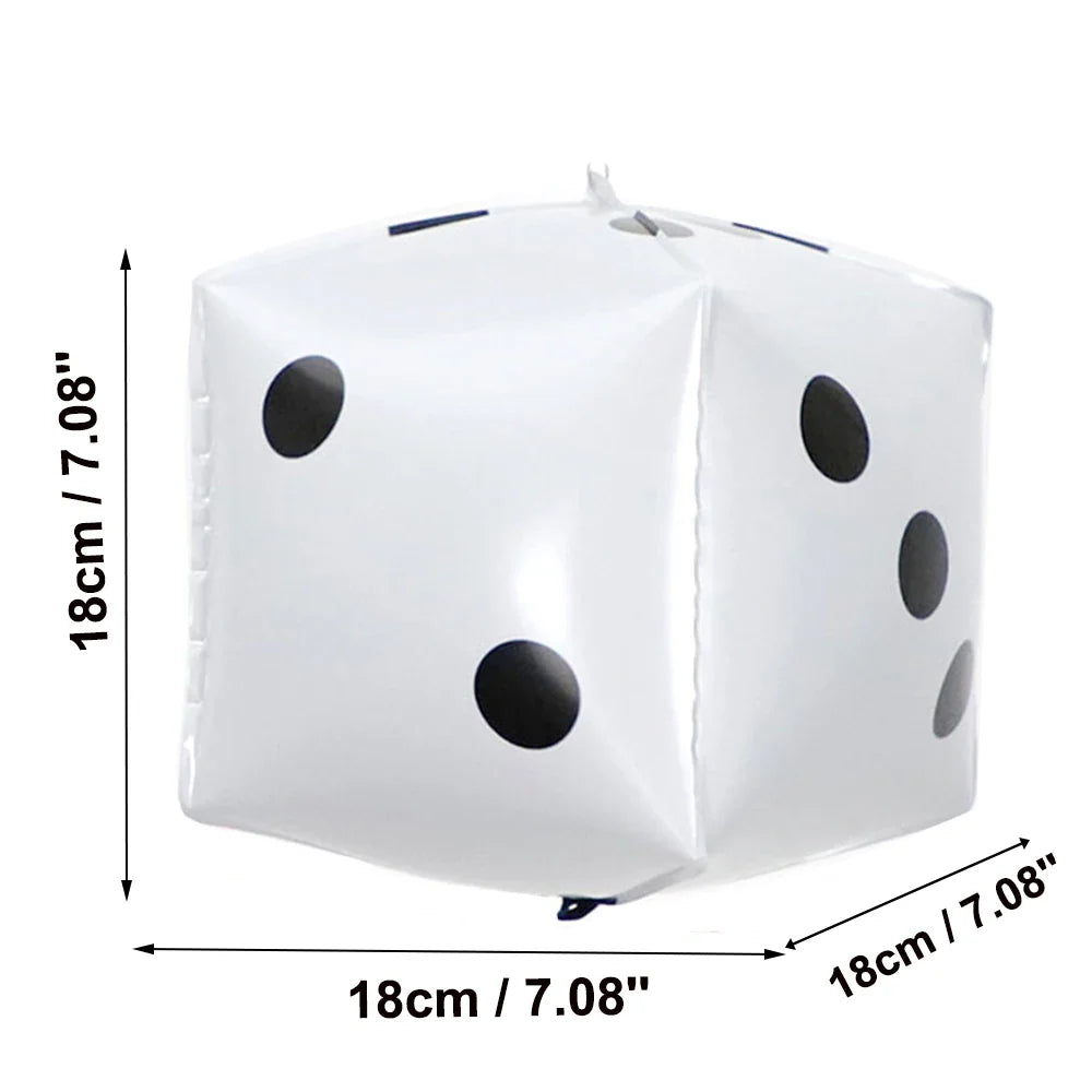 2/6/10pcs/lot 18cm Cube Foil Balloons Dice Foil Ballon Casino Theme Party Adult Birthday Decor Las Vegas Party Poker Theme Party