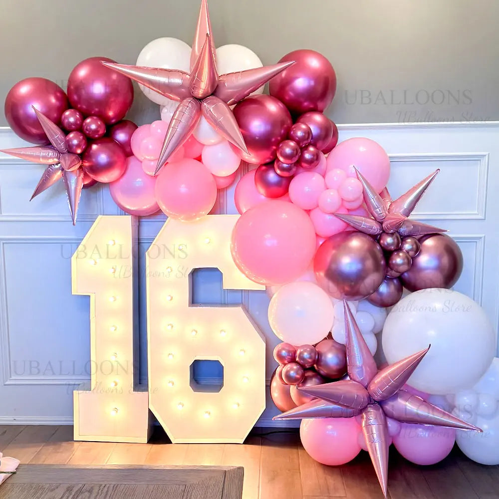 12 Point Metal Starburst Balloons Metallic Silver Gold Explosion Star Foil Balloons for Birthday Wedding Christmas Party Decor