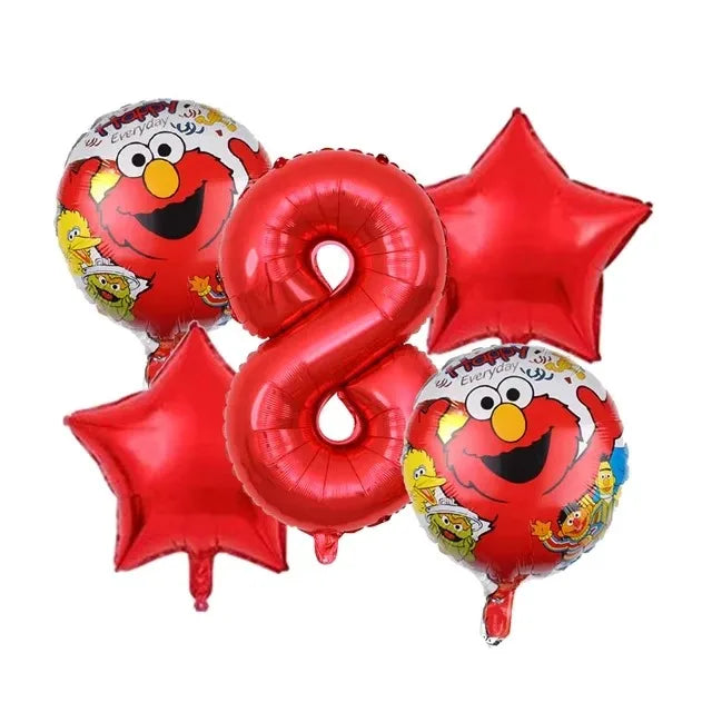 Cute S&Sesames Street Birthday Party Decorations Moster Theme Tableware Cake Topper Balloon Party Favors Kids Baby Shower Decor