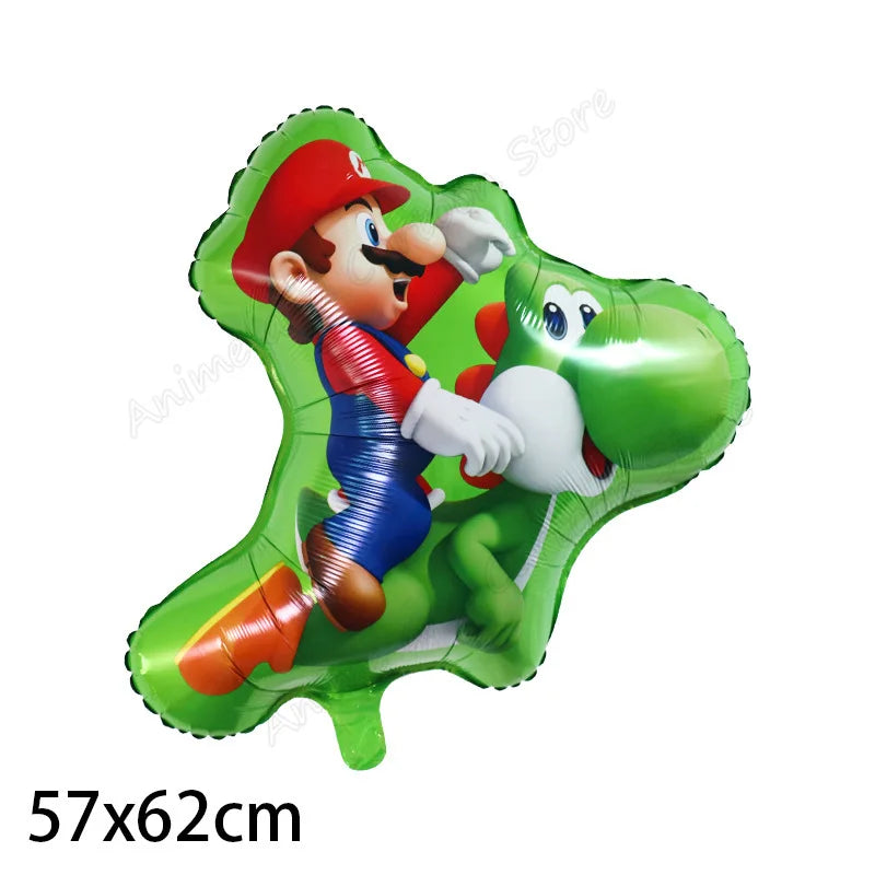 Super Mario Bros Birthday Ballons 6pcs Set Anime Aluminum Foil Balloon Number Balloons Party Decoration Photographic Props Gift