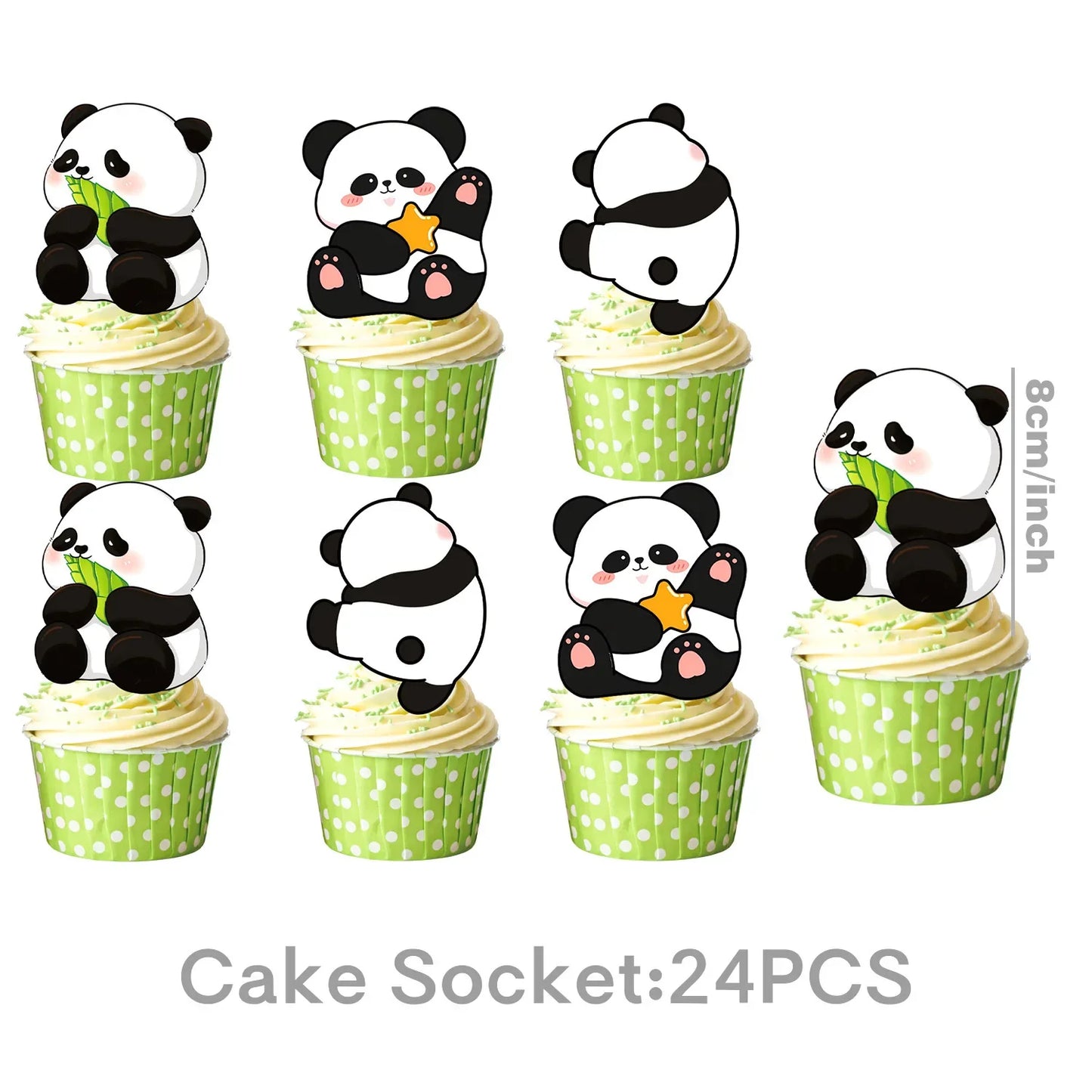 Cartoon Panda Animal Green 32inch Foil Number Balloon Set Children Birthday Party DIY Decoration Baby Shower Kids Animal Balloon
