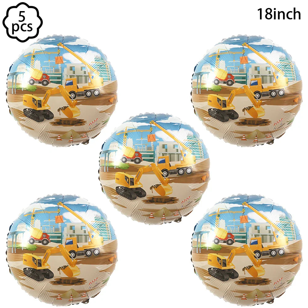 Construction Birthday Banner garland Construction Vehicles Truck Balloon Boys Birthday Party Decor Construction Party Decoration