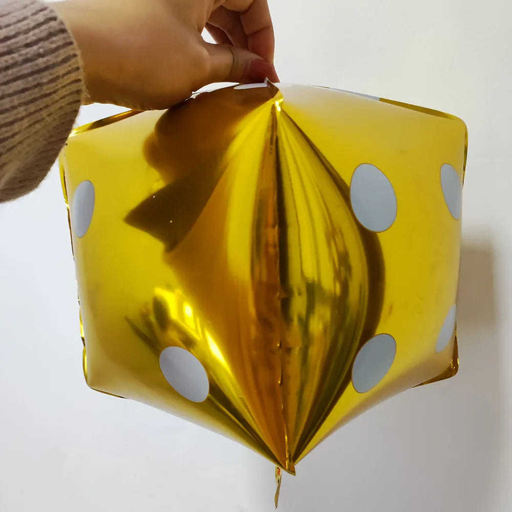 2/6/10pcs/lot 18cm Cube Foil Balloons Dice Foil Ballon Casino Theme Party Adult Birthday Decor Las Vegas Party Poker Theme Party