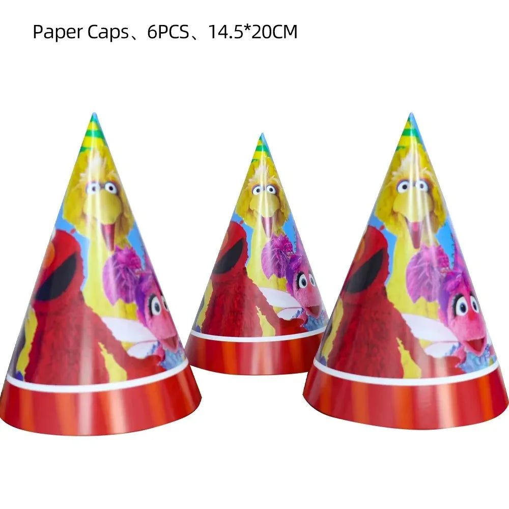 Cute S&Sesames Street Birthday Party Decorations Moster Theme Tableware Cake Topper Balloon Party Favors Kids Baby Shower Decor