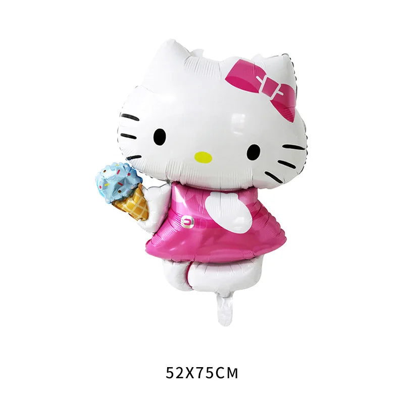 Cartoon Cute Angel Hello Kitty Foil Balloon for Children's Happy Birthday Party Hello Kitty Foil Balloons Baby Shower Globos