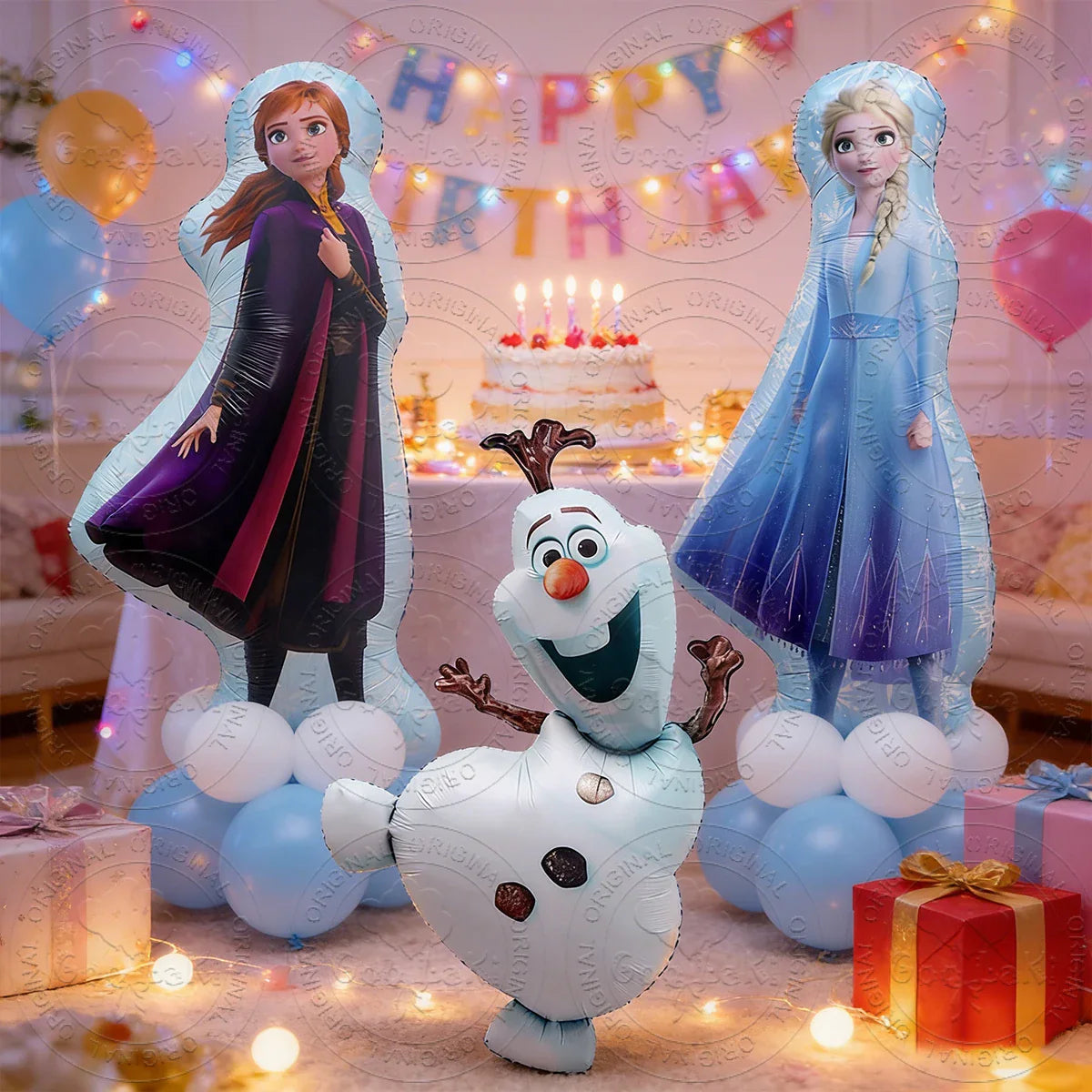 Frozen Queen Theme Foil Balloon Set 32inch Blue Number Foil Balloon Elsa Anna Olaf Balloon Baby Shower Birthday Party Decoration