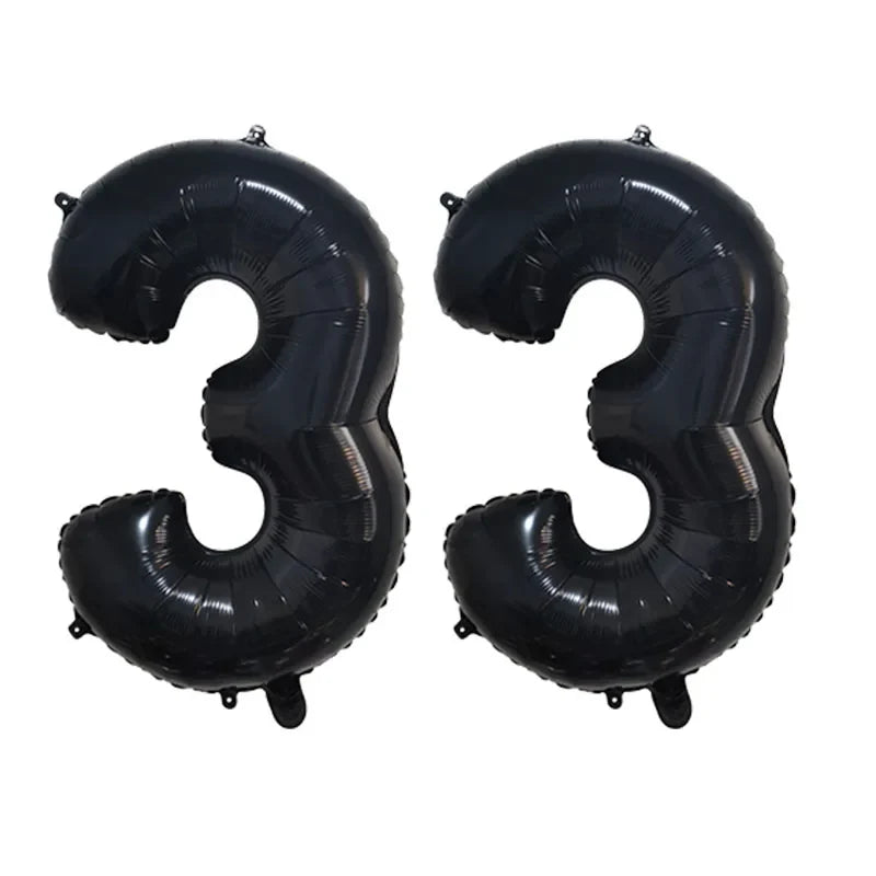 2Pcs 32 Inch Gold Silver Black Blue Pink Helium Foil Number Balloon 28 29 30 31 32 33 Happy Birthday Party Decoration Supplies