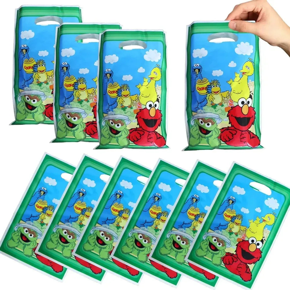 Cute S&Sesames Street Birthday Party Decorations Moster Theme Tableware Cake Topper Balloon Party Favors Kids Baby Shower Decor