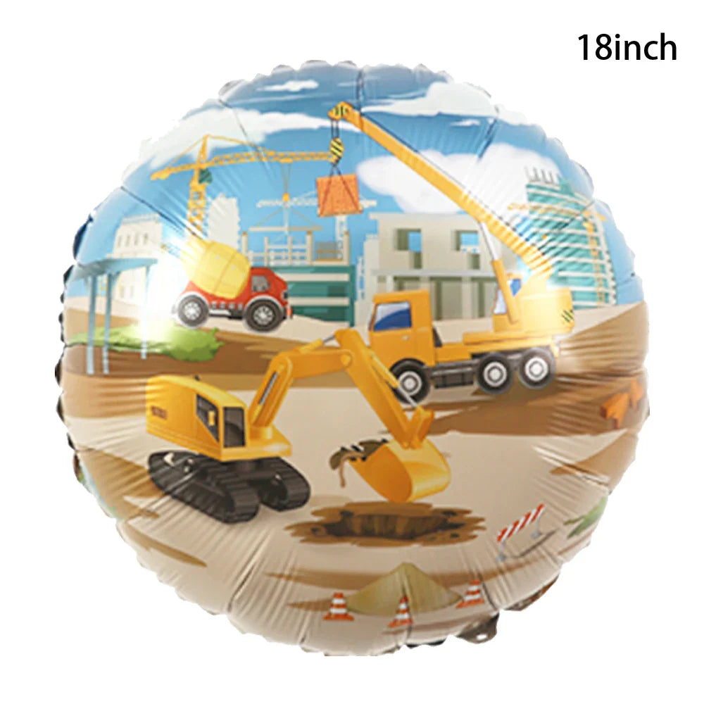 Construction Birthday Banner garland Construction Vehicles Truck Balloon Boys Birthday Party Decor Construction Party Decoration