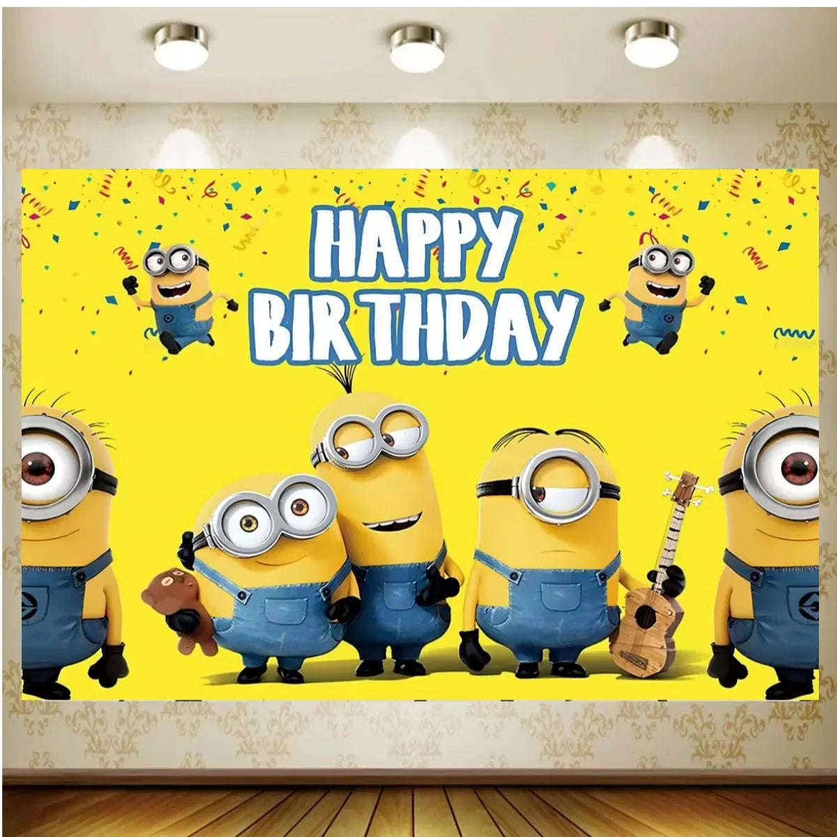 Hot Anime Yellow Birthday Party Baby Shower Balloon Set Disposable Tableware Decoration Supplies Cup Napkin Background Boy Likes
