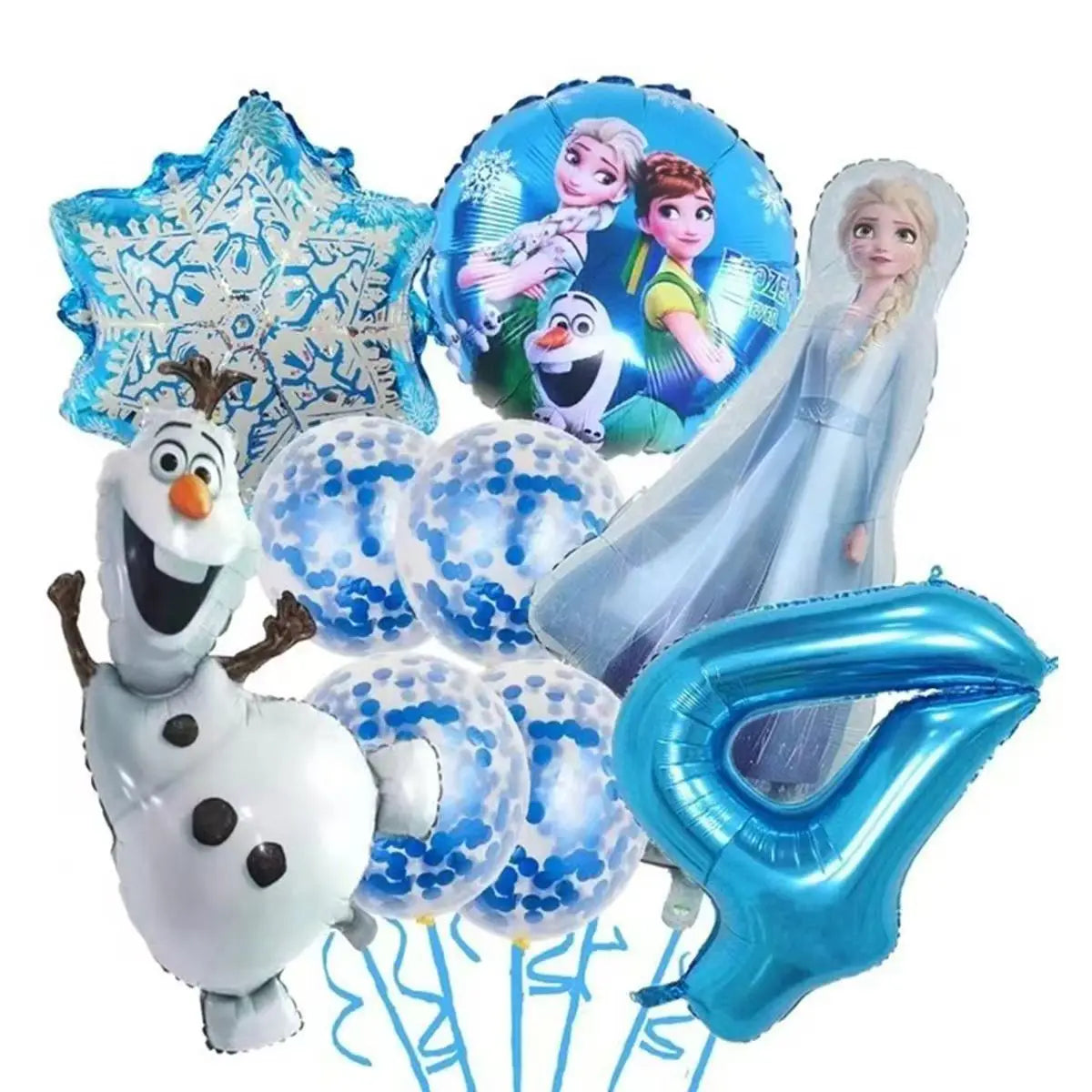 Frozen Foil Balloons Garland Arch Kit Blue Anime Number 1-9th Birthday Party Decor for Girls Wedding Baby Shower Party Supplies