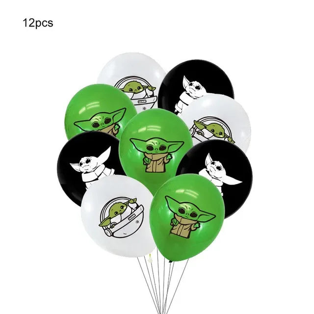 Cute Yodaes Baby Birthday Party Decorations Cup Plate Napkin Cake Topper Tablecloth Balloon Banner Favors Kids Boys Baby Shower