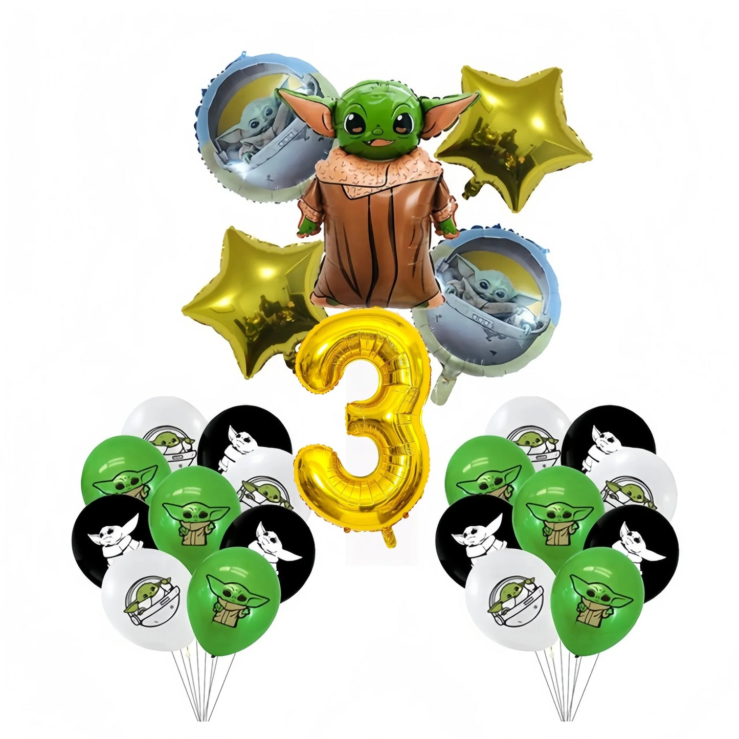 Cute Yodaes Baby Birthday Party Decorations Cup Plate Napkin Cake Topper Tablecloth Balloon Banner Favors Kids Boys Baby Shower
