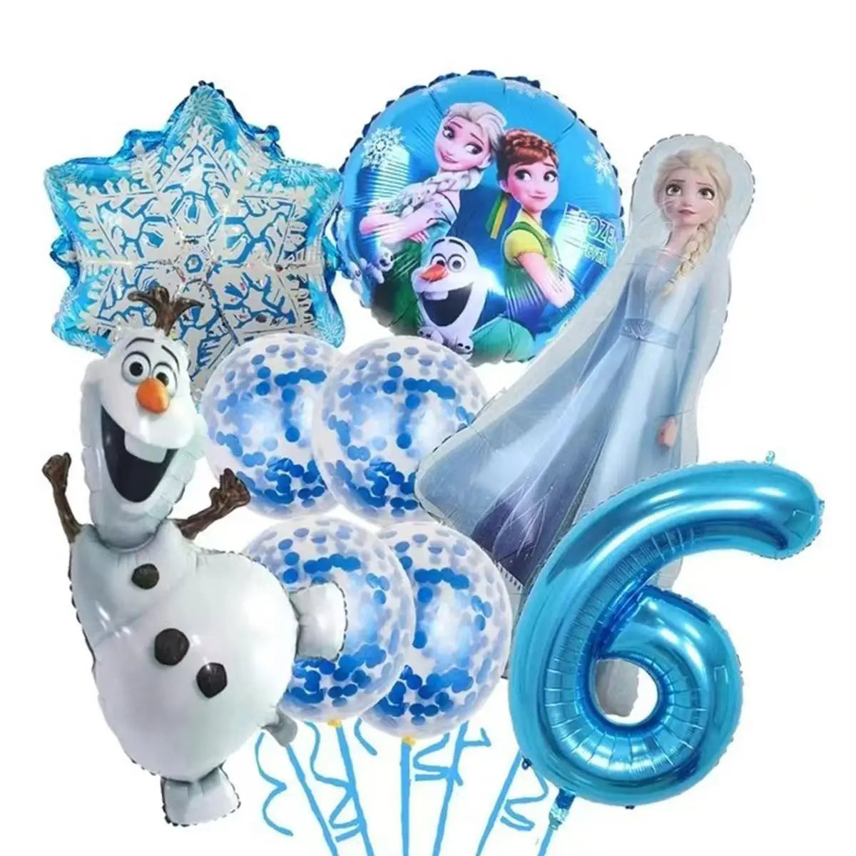 Frozen Foil Balloons Garland Arch Kit Blue Anime Number 1-9th Birthday Party Decor for Girls Wedding Baby Shower Party Supplies