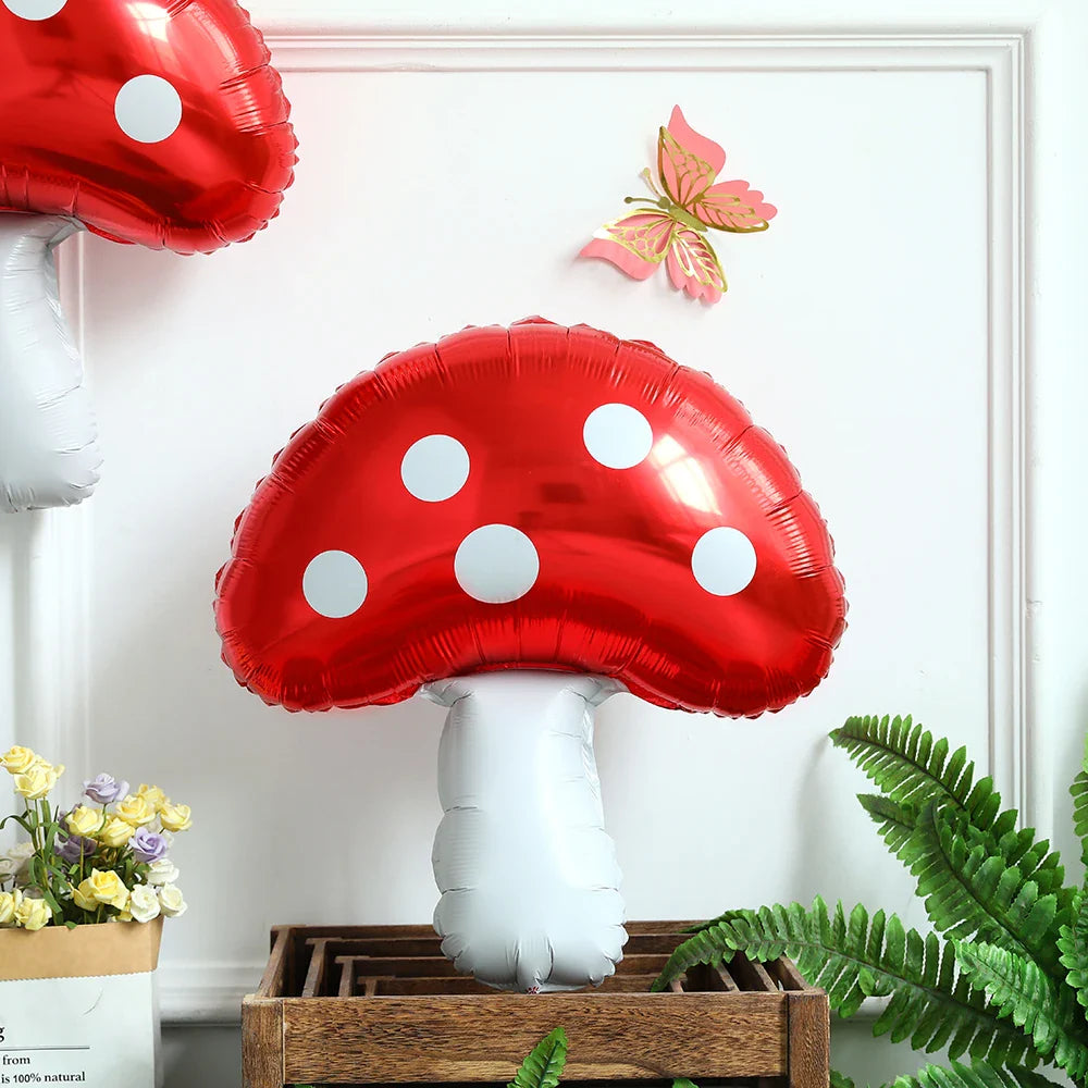 128Pcs Macaron Wonderland Balloon Garland Kit Butterfly Mushroom Foil Balloon Green Pink Ballon Birthday Baby Shower Party Decor