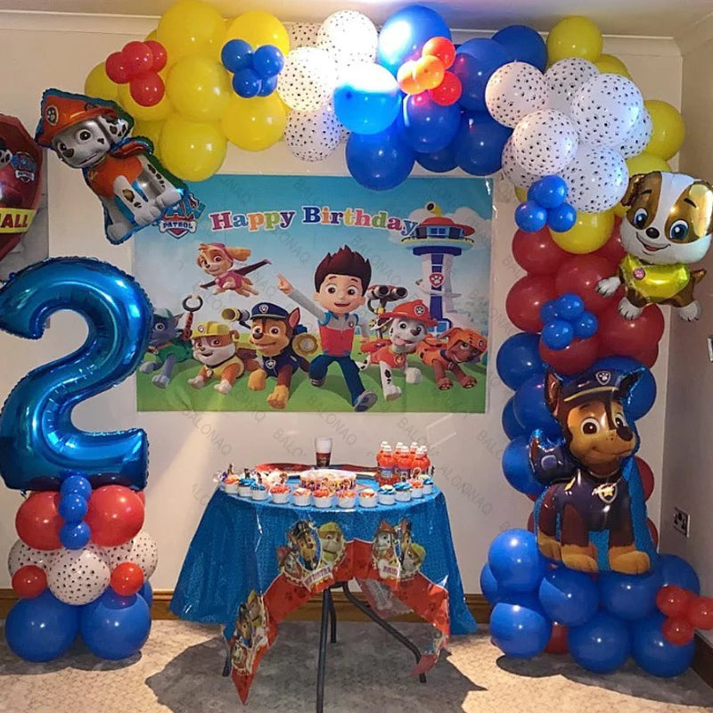 76pcs PAW Patrol Balloons Arch Garland Kit Latex Balloon Number Balls