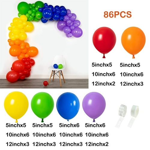 Carnival Circus Balloon Garland Arch Kit Red Blue Yellow Confetti