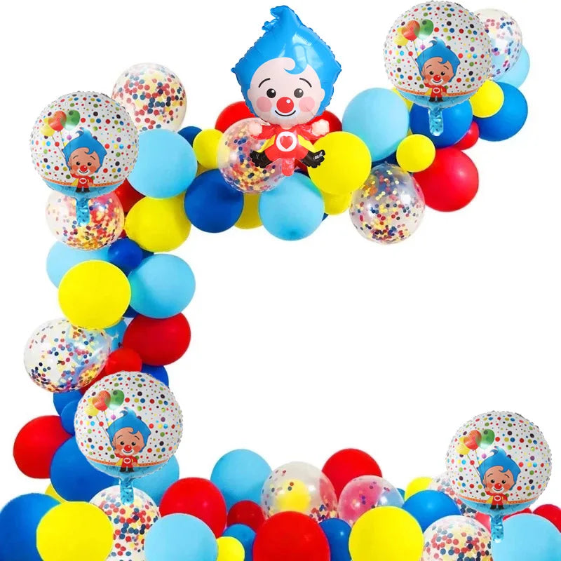 98pcs/Set Cartoon Clown Arch Garland Kit Foil Number Balloons Latex