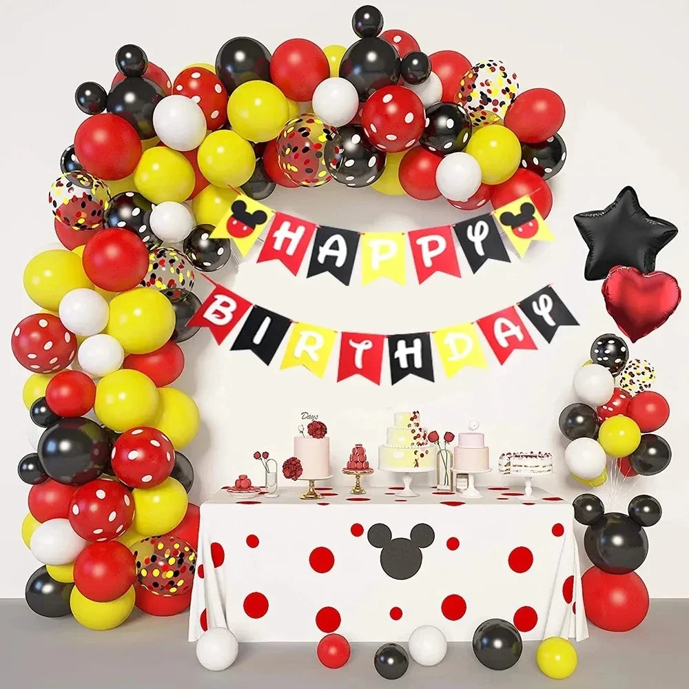 Red Black Yellow Balloon Garland Arch Kit Birthday Party Ball Supplies
