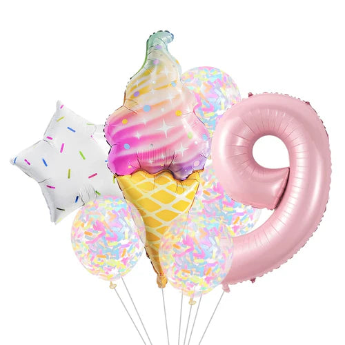 CandyDonut Ice Cream Macaron Colorful Foil Balloon Garland Arch Kit